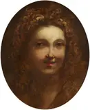 attributed to Alexis Grimou, Portrait of a Young Woman, Oil on canvas (relined as rectangular)