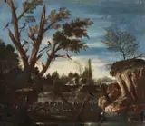 Italian School circa 1700, Two Landscapes with Songbirds, Oil on panel. Each