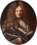 Portrait of a Man in a Violet Cloak and a White Lace Jabot by circle of Sir Godfrey Kneller, Oil on canvas (relined), sold Sep 2018