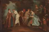 copy after Nicolas Lancret, L´occasion fortunee (The Lucky Opportunity), Oil on panel
