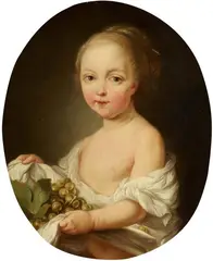 Charles-Amédée-Philippe van Loo, A Girl with White Grapes, Oil on canvas (relined)