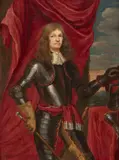 circle of Caspar Netscher, Portrait of an Elegant Gentleman in a Breastplate in a Panoramic Landscape Portrait of an Elegant Lady with Pearl Jewellery in a Park Landscape, Oil on panel. Each