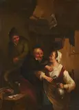 Ill-Matched Couple in a Tavern by Netherlandish School 17th century, Oil on panel, offered Sep 2018