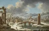A City in the Snow by Netherlandish School 17th century, Oil on canvas (relined), sold Sep 2018