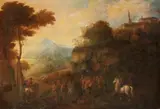 Netherlandish or German School 18th century, Riders in a Landscape, Oil on canvas (relined)