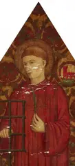 Probably North Italian School 15th century, Saint Laurence, Oil on panel