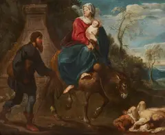The Flight into Egypt by Simon de Vos, Oil on copper, offered Sep 2018