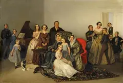 Georg Bothmann, Portrait of the Andreas Matthiessen Family, Oil on canvas