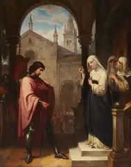 Ludwig Brüls, The Knight's Farewell The Knight's Return, Oil on canvas. 73.5 x 60.5 and