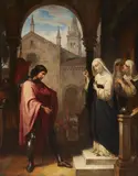 Ludwig Brüls, The Knight's Farewell The Knight's Return, Oil on canvas. 73.5 x 60.5 and