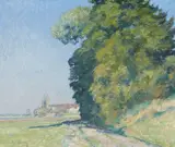 View of Kaiserswerth by Max Clarenbach, Oil on panel, sold Sep 2018