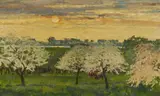 Flowering Orchards on the Lower Rhine by Max Clarenbach, Oil on canvas, sold Sep 2018