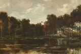 Hippolyte Camille Delpy, Small Landscape with a View of a Baptisterium, Oil on panel