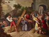 Christ falling under the cross by Probably Flemish Artist 19th century, Oil on copper, offered Sep 2018