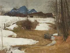Constantin Gerhardinger, The Last Snow at Samerberg (Friesing), Oil on canvas