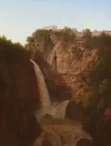 attributed to Carl Anton Graff, The Waterfalls at Tivoli, Oil on canvas
