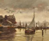 Heinrich Hermanns, Dutch Harbour Scene