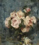 Charles Hermans, Still Life with Roses in a Glass Vase, Oil on canvas