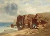 Charles Hoguet, Coastal Landscape of Helgoland, Oil on canvas (relined)
