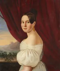 Adeline Jaeger, Portrait of a Lady amid Vineyards, Oil on canvas