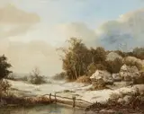 Johannes Mauritz Jansen, Winter Landscape, Oil on canvas