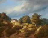 Kilian Metzinger, Late Summer Landscape with a Horse and Cart, Oil on canvas (relined)