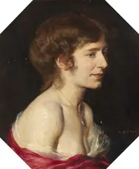 August Rieper, Portrait of a Lady, Oil on canvas, mounted on panel