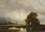 Andreas Schelfhout, River Landscape with a Mill