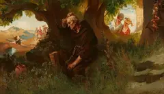 Anton Schrodl, Abstinence and Indulgence, Oil on canvas