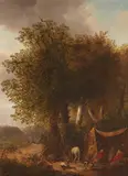 William Shayer, Landscape with an Encampment