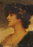 Nathaniel Sichel, Portrait of a Young Woman in Profile, Oil on mahogany panel