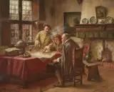 Fritz Wagner, Three Scholars, Oil on canvas