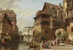Karl Weysser, View of Überlingen, Oil on canvas