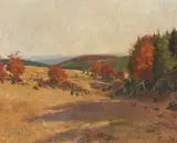 Fritz von Wille, Landscape in the Eifel ("Herbstmorgen"), Oil on canvas