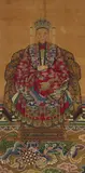 Anonymer Maler des 19. Jh., Two ancestor portraits of a civil official and his wife. Two hanging scrolls. Ink, colour and gold on silk. (2)