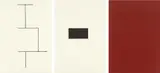 Blinky Palermo, Mappe zur Wandmalerei Hamburger Kunstverein, 1973, 1 Serigrafie und 2 Lithografien, jeweils auf Bütten