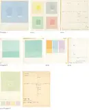 Antonio Calderara, 18 Progetti, Around 1967/1968, 18 Progretti: One Progretto comprising 2 to 7 sheets, each watercolour on card and biro and resp. pencil and colour crayon on card. From approx