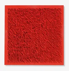 Tableau clous by Bernard Aubertin, 1970, nails, wood, paint, offered Jun 2018
