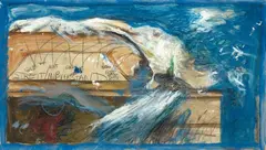 Untitled by Günter Brus, 1975, Mixed media on paper (back of the cover of the artists' magazine "Die Schastrommel"), offered Jun 2018