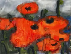 Untitled (Mohn) by Klaus Fußmann, 1999, Gouache on paper, sold Jun 2018