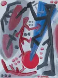 Zentralalarmruhemasse by A. R. Penck, 1995, Oil on canvas, sold Jun 2018