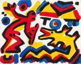 Untitled (Hunter) by A. R. Penck, 1995, Acrylic on canvas, sold Jun 2018
