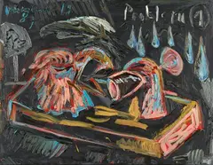 Problem 1 by Jörg Immendorff, 1987, Oil on canvas, offered Jun 2018