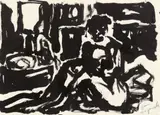 A. R. Penck, Untitled (Dani), 1980er Jahre, India ink on cardboard