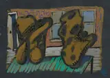 Markus Lüpertz, Untitled, Around 1988, Mixed media on card