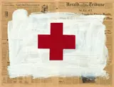 Robert Longo, Untitled (Red Cross on White), 1991, Acrylic on newsprint