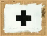 Robert Longo, Black Cross on White, 1991, Acrylic on newsprint