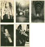 Stephan Balkenhol, Häuserlandschaft, Tanzende Paare, Kirchenschiff, Klavierspieler, Blaskapelle, 1998, 5 works: each silkscreen on plywood. Each