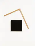 Imi Knoebel, Schwarzes Quadrat im rechten Winkel, 1987, 2-part work: acrylic on fibreboard and stretcher