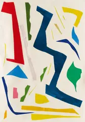 Untitled (Messerschnitte) by Imi Knoebel, 1977, Acrylic on strips of paper, collaged, on card, sold Jun 2018